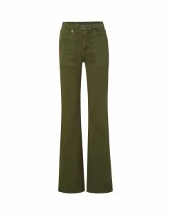 Veronica Beard Crosbie Slim Wide-Leg Pant | Patch Pockets -Veronica Beard Sales 2023 J23064920827AG ARMYGREEN