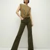 Veronica Beard Crosbie Slim Wide-Leg Pant | Patch Pockets -Veronica Beard Sales 2023 J23064920827AG ARMYGREEN PRODUCT 01