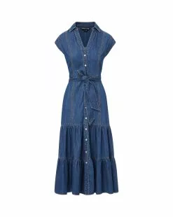 Veronica Beard Arnetta Denim Dress -Veronica Beard Sales 2023 J23067101238CF CORNFLOWER