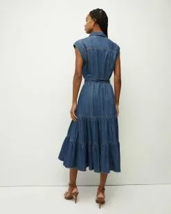 Veronica Beard Arnetta Denim Dress -Veronica Beard Sales 2023 J23067101238CF CORNFLOWER PRODUCT 04