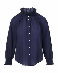 Veronica Beard Calisto Cotton Shirt -Veronica Beard Sales 2023 J2306CO100S0284 MARINE