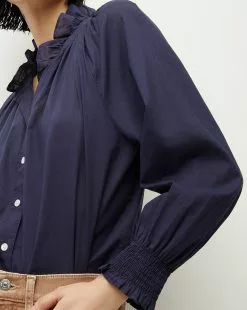 Veronica Beard Calisto Cotton Shirt -Veronica Beard Sales 2023 J2306CO100S0284 MARINE PRODUCT 03