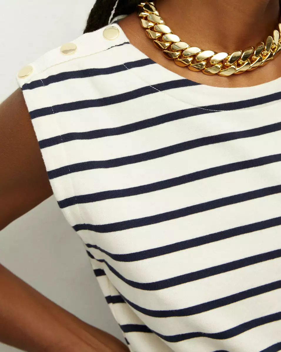 Veronica Beard Pazila Striped Mixed-Media Dress 2 Veronica Beard Pazila Striped Mixed-Media Dress - Image 2