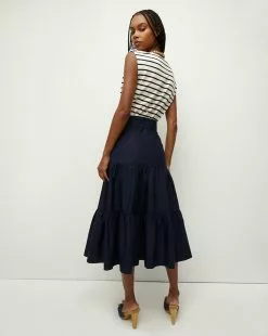 Veronica Beard Pazila Striped Mixed-Media Dress 6 Veronica Beard Pazila Striped Mixed-Media Dress -Veronica Beard Sales 2023 J2306JY89S0630 MARINE OFFWHITE PRODUCT 03