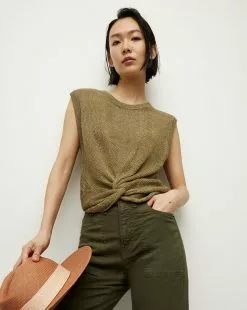 Veronica Beard Kellen Twist-Front Sweater