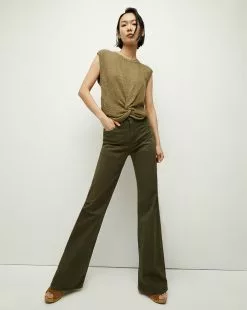 Veronica Beard Kellen Twist-Front Sweater -Veronica Beard Sales 2023 J2306KD1780063P ARMY PRODUCT 02