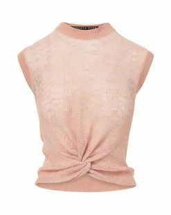 Veronica Beard Kellen Twist-Front Sweater -Veronica Beard Sales 2023 J2306KD1780063P DUSTY PINK eacfbd2b b765 4ba8 a281 5d7328b185b4