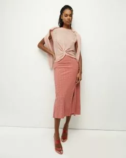 Veronica Beard Kellen Twist-Front Sweater -Veronica Beard Sales 2023 J2306KD1780063P DUSTYPINK PRODUCT 02