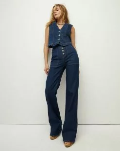 Veronica Beard Crosbie Slim Wide-Leg Jean | Comfort Stretch -Veronica Beard Sales 2023 J23074400827WO WASHEDOXFORD PRODUCT 03