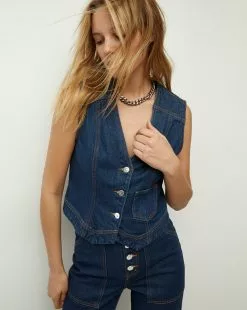 Veronica Beard Valeria Denim Vest