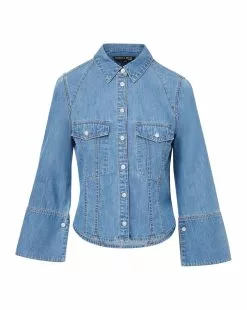 Veronica Beard Tivi Denim Shirt -Veronica Beard Sales 2023 J23077101219IC ICEBERG 0d0867d1 9ddd 4787 86de 8887f054a8fe