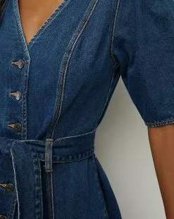 Veronica Beard Mauli Denim Dress -Veronica Beard Sales 2023 J23077121223CF CORNFLOWER PRODUCT 03