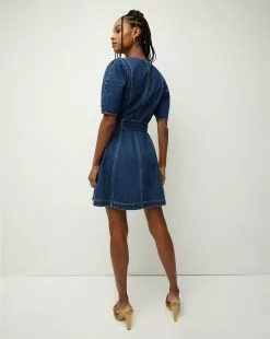 Veronica Beard Mauli Denim Dress -Veronica Beard Sales 2023 J23077121223CF CORNFLOWER PRODUCT 05
