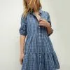 Veronica Beard Jemila Plaid Cotton Shirtdress -Veronica Beard Sales 2023 J2307CO1030997 MARINE WHITE PRODUCT 01