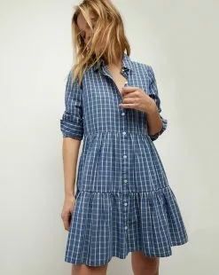 Veronica Beard Jemila Plaid Cotton Shirtdress