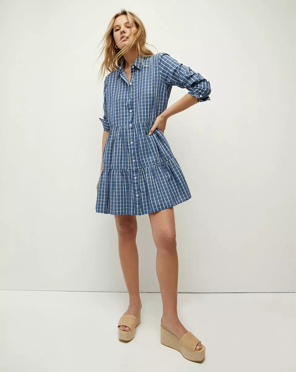 Veronica Beard Jemila Plaid Cotton Shirtdress 2 Veronica Beard Jemila Plaid Cotton Shirtdress - Image 2