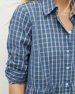 Veronica Beard Jemila Plaid Cotton Shirtdress 7 Veronica Beard Jemila Plaid Cotton Shirtdress -Veronica Beard Sales 2023 J2307CO1030997 MARINE WHITE PRODUCT 03