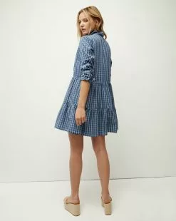 Veronica Beard Jemila Plaid Cotton Shirtdress 8 Veronica Beard Jemila Plaid Cotton Shirtdress -Veronica Beard Sales 2023 J2307CO1030997 MARINE WHITE PRODUCT 04