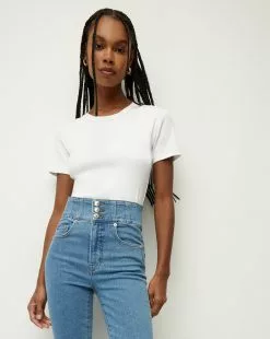 Veronica Beard Pruitt Ribbed Tee 13 Veronica Beard Pruitt Ribbed Tee -Veronica Beard Sales 2023 J2307JY020S0587 WHT PRODUCT 01