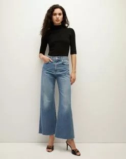 Veronica Beard Taylor Cropped Wide-Leg Jean
