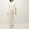 Veronica Beard Crosbie Corduroy Slim Wide-Leg Pant -Veronica Beard Sales 2023 J23083580827EC ECRU PRODUCT 01