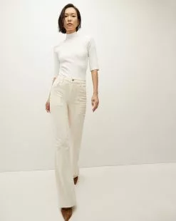 Veronica Beard Crosbie Corduroy Slim Wide-Leg Pant
