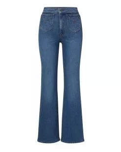 Veronica Beard Crosbie Slim Wide-Leg Jean | Western Pockets -Veronica Beard Sales 2023 J23087210827TH THRILLER