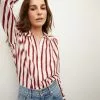 Veronica Beard Cambrie Button-Down Striped Shirt 9 Veronica Beard Cambrie Button-Down Striped Shirt -Veronica Beard Sales 2023 J2308CO100S0712 OFFWHITE MAROON PRODUCT 01