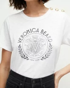 Veronica Beard Carla Logo Tee 6 Veronica Beard Carla Logo Tee -Veronica Beard Sales 2023 J2308JY0070481V WHITE NAVY PRODUCT 03