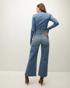 Veronica Beard Vinny Ribbed Pullover -Veronica Beard Sales 2023 J2308KD13K0202 OXFORDBLUE PRODUCT 04