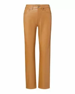 Veronica Beard Joey Straight-Leg Jean | Vegan Leather -Veronica Beard Sales 2023 J23097821163CG COGNAC