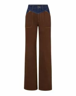 Veronica Beard Taylor Wide-Leg Jean | Two-Tone -Veronica Beard Sales 2023 J23099381040LA LASSOCOLORBLOCK