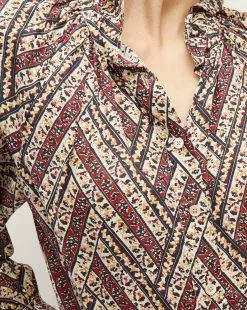 Veronica Beard Calisto Button-Down Shirt -Veronica Beard Sales 2023 J2309CO100S0284 ECRUMULTI PRODUCT 03