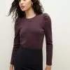 Veronica Beard Delano Puff-Sleeve Top -Veronica Beard Sales 2023 J2309JY021S0440 NAVY SYRAH PRODUCT 01