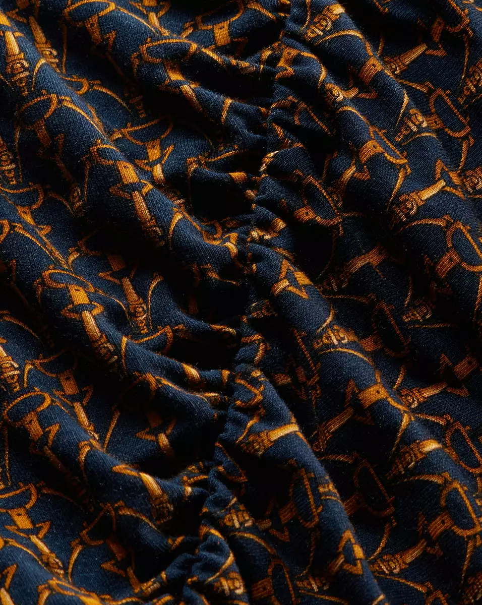 Veronica Beard Neeta Stirrup-Print Ruched Top 3 Veronica Beard Neeta Stirrup-Print Ruched Top - Image 3