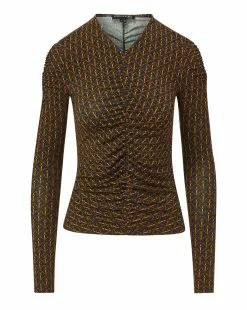 Veronica Beard Neeta Stirrup-Print Ruched Top 9 Veronica Beard Neeta Stirrup-Print Ruched Top -Veronica Beard Sales 2023 J2309JY15S0714 NAVYMULTI jpg