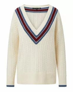 Veronica Beard Sibley Cable-Knit Sweater -Veronica Beard Sales 2023 J2309KD15K0209 IVORY