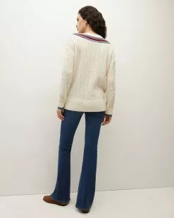 Veronica Beard Sibley Cable-Knit Sweater -Veronica Beard Sales 2023 J2309KD15K0209 IVORYMULTI PRODUCT 05