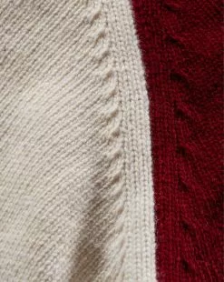 Veronica Beard Ralie Raglan-Sleeve Pullover -Veronica Beard Sales 2023 J2309KD15K0213 IVORY MAROON PRODUCT 04