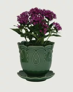 Veronica Beard Jardins Du Monde Green 7.5" Planter -Veronica Beard Sales 2023 JM137G PRODUCT 02