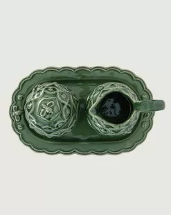 Veronica Beard Jardins Du Monde Green Creamer/Sugar Set -Veronica Beard Sales 2023 JMX23SETG PRODUCT 02