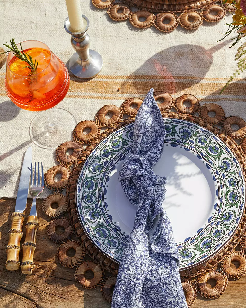 Veronica Beard Floral Lace Linen Navy Napkin (Set Of 4) 5 Veronica Beard Floral Lace Linen Navy Napkin (Set Of 4) - Image 5