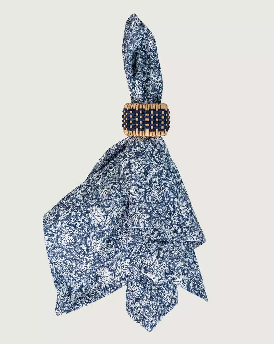 Veronica Beard Floral Lace Linen Navy Napkin (Set Of 4) 3 Veronica Beard Floral Lace Linen Navy Napkin (Set Of 4) - Image 3