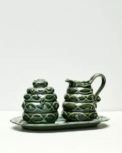 Veronica Beard Jardins Du Monde Green Creamer/Sugar Set