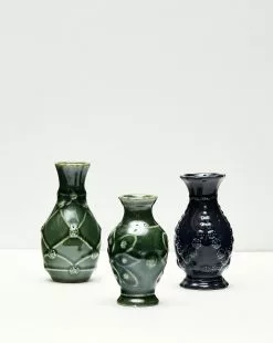 Veronica Beard Jardins Du Monde Green Mini Vase Trio