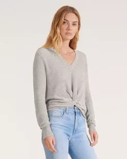 Veronica Beard Soren Twist-Front Sweater