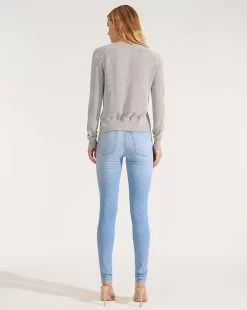 Veronica Beard Soren Twist-Front Sweater -Veronica Beard Sales 2023 corekd1780061 greymelange product 03 542c3b77