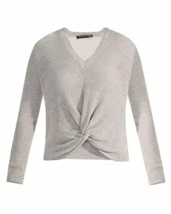 Veronica Beard Soren Twist-Front Sweater -Veronica Beard Sales 2023 corekd1780061 greymelange test ac49bf1e