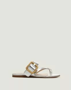 Veronica Beard Salva Metallic Leather Sandal -Veronica Beard Sales 2023 h6093l7 silver product 01 8dfdad22
