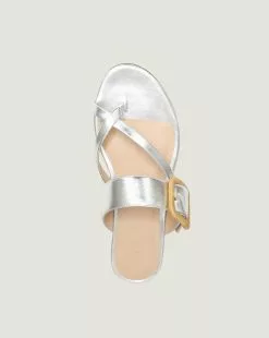Veronica Beard Salva Metallic Leather Sandal -Veronica Beard Sales 2023 h6093l7 silver product 03 64e06c65
